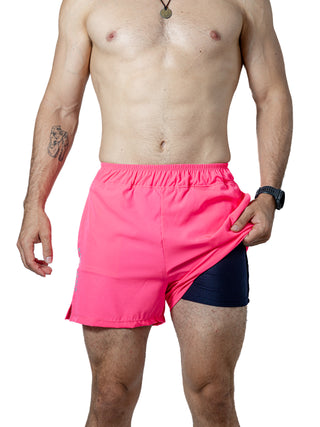 Short Deportivo Para Hombre Indoor Rosa Neon - 32 (XS)-Tiendas Platino