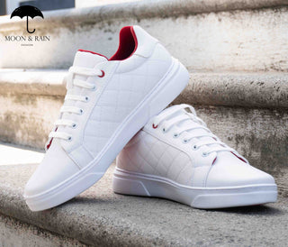Tenis Sneakers Hombre Blanco Cuadros Style 2