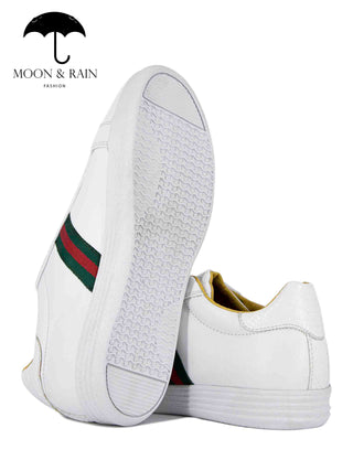 Tenis Sneakers Blancos Texturizados Det Rojo Con Verde