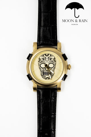 Reloj Dorado Skull Acero Inoxidable Dorado