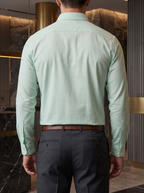 Camisa Hombre Casual Manga Larga Verde Menta