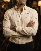 Camisa Hombre Beige — Ivory Crown | Moon & Rain