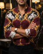 Camisa Hombre Estampado Blanco Rosa — Ivory Rose | Moon & Rain