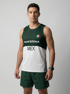 PLAYERA TANK HOMBRE SIN MANGAS VERDE Y BLANCO MÉXICO