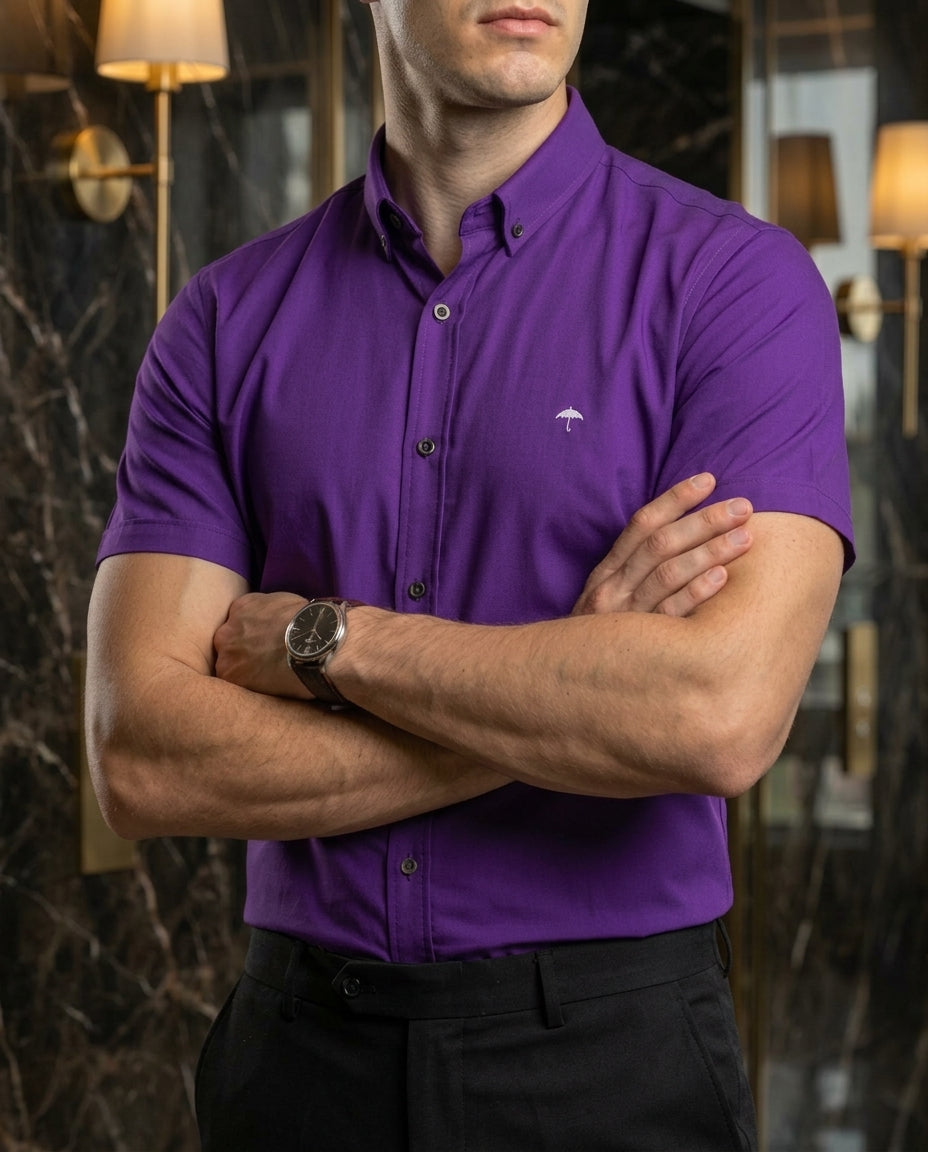 Camisa Hombre — Amethyst Flux | Moon & Rain