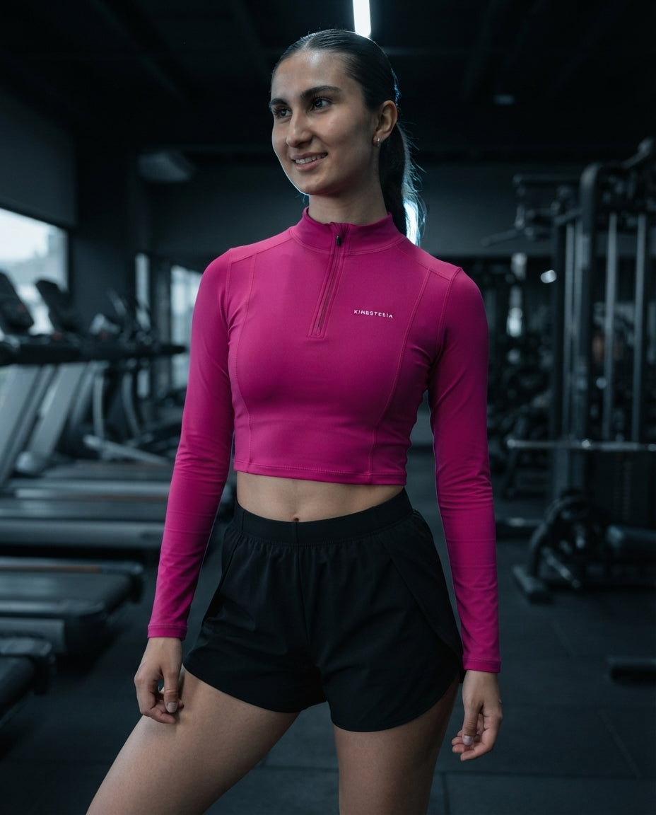 PLAYERA MANGA LARGA ROSA BUGAMBILIA PARA MUJER KINESTESIA