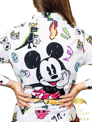 Camisa Mujer Casual Slim Fit Blaco Figueras Mickey Mouse