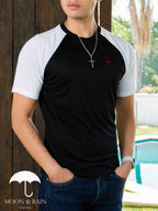 Playera Hombre Slim Fit Negra Det Blancas - 34 (S)-Tiendas Platino