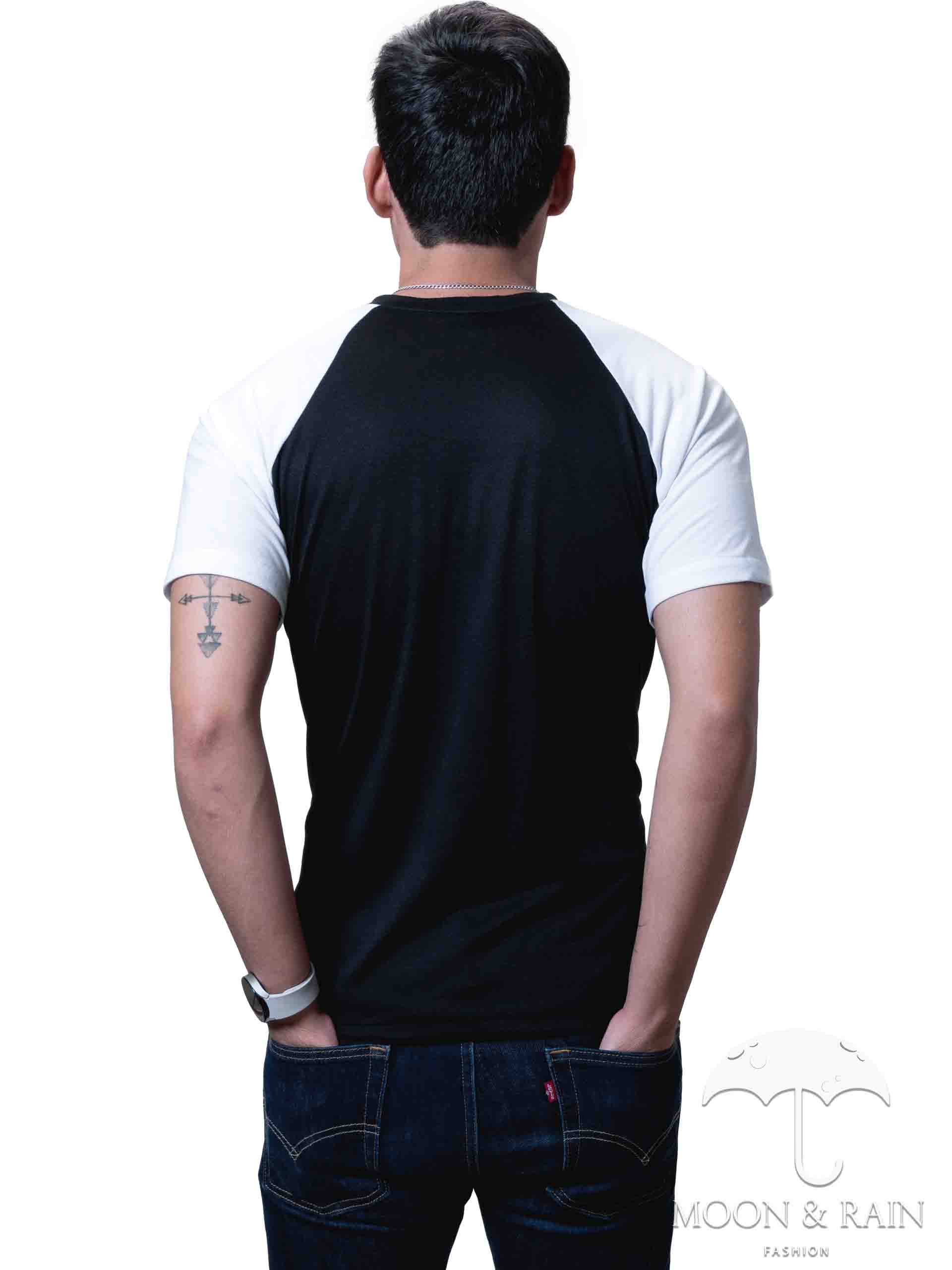 Playera Hombre Slim Fit Negra Det Blancas - 34 (S)-Tiendas Platino