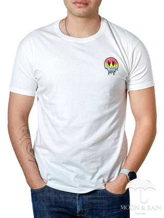 Playera Hombre Slim Fit Blanca Melting Face