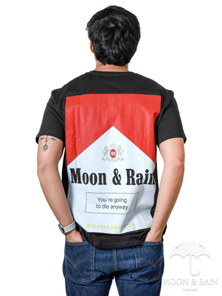 Playera Hombre Casual Negra Moon & Rain Cigarretes