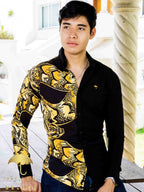 Camisa Hombre Casual Slim Fit Negra Culebra - 34 (S)-Tiendas Platino