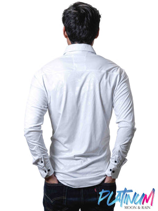 Camisa Hombre Casual Slim Fit Blanca Texturizada