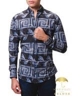 Camisa Hombre Casual Slim Fit Negra Crecía - 34 (S)-Tiendas Platino