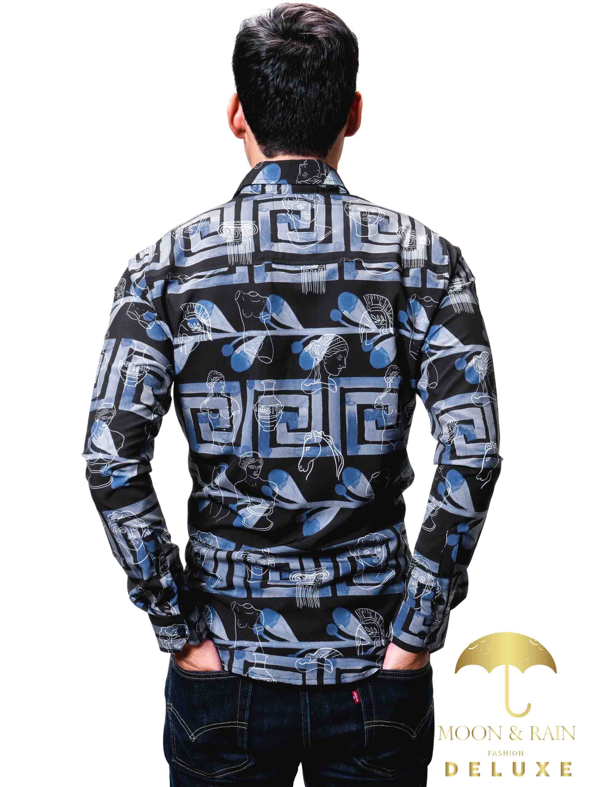 Camisa Hombre Casual Slim Fit Negra Crecía - 34 (S)-Tiendas Platino