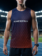 PLAYERA TANK HOMBRE SIN MANGAS NARANJA AZUL MIXED ESTAMPADO