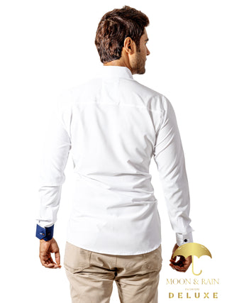 Camisa Hombre Casual Slim Fit Blanca Lisa Style 22 – Tiendas Platino Shop