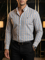 Camisa Hombre Azul Cielo Gris — Sky Drift | Moon & Rain