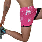 SHORT DEPORTIVO ROSA JUNGLE CON LICRA PARA HOMBRE KINESTESIA