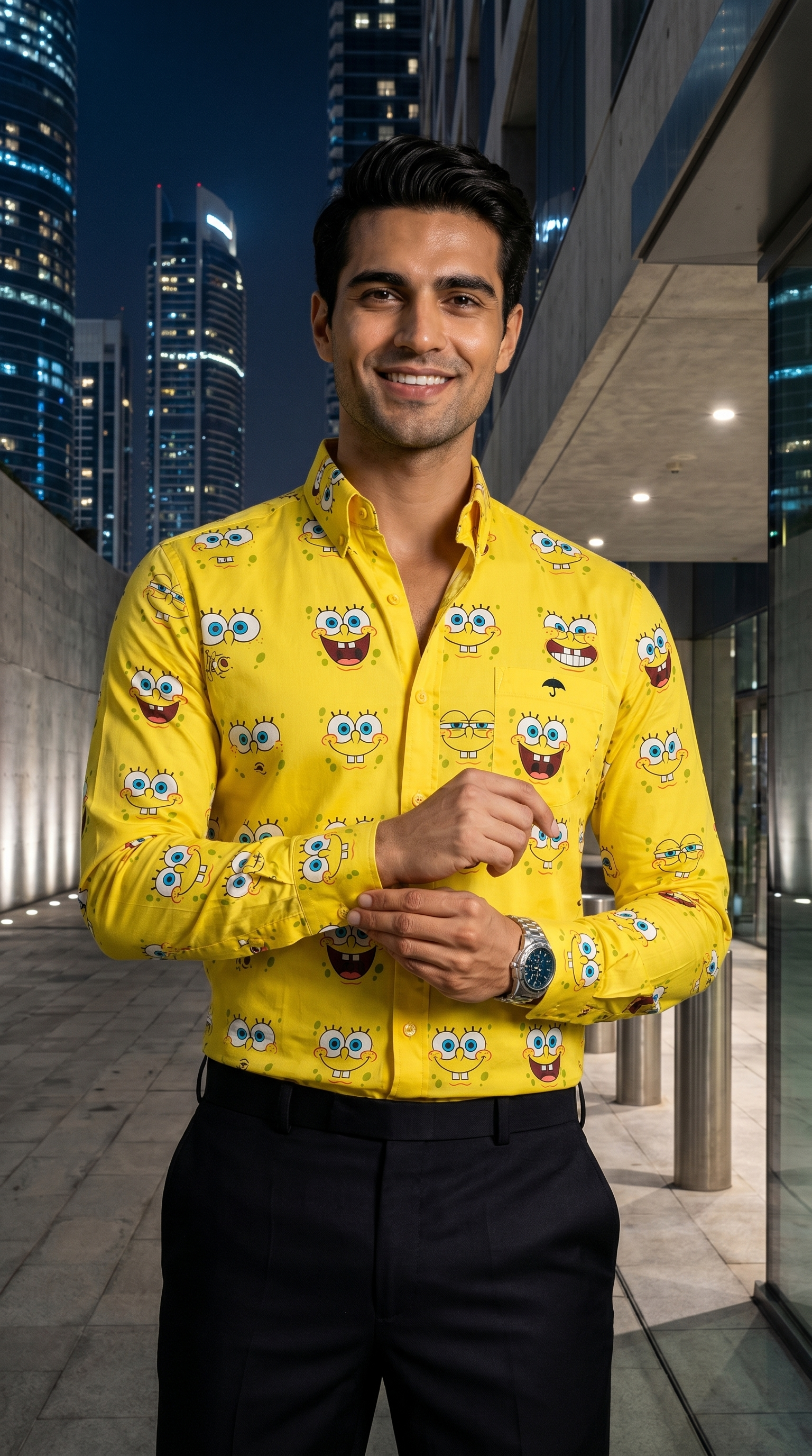Camisa Hombre Casual Amarilla Bob Esponja
