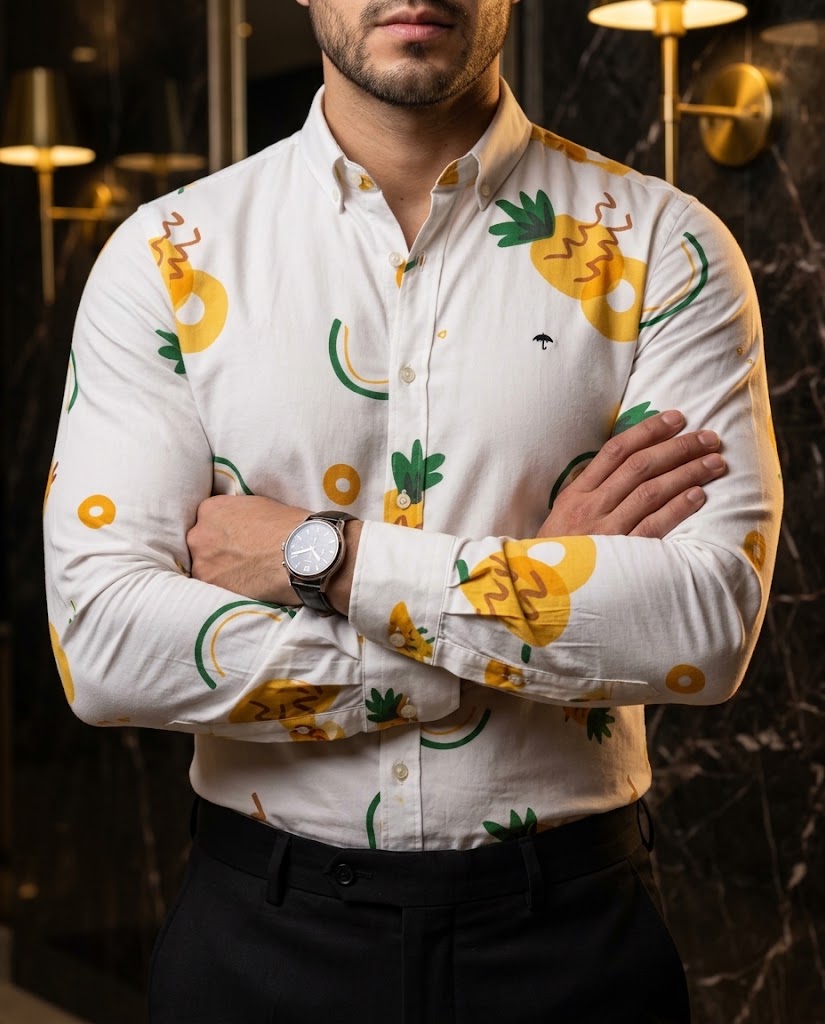 Camisa Hombre Casual Figuras Tropical Pineapple - Resort Edition
