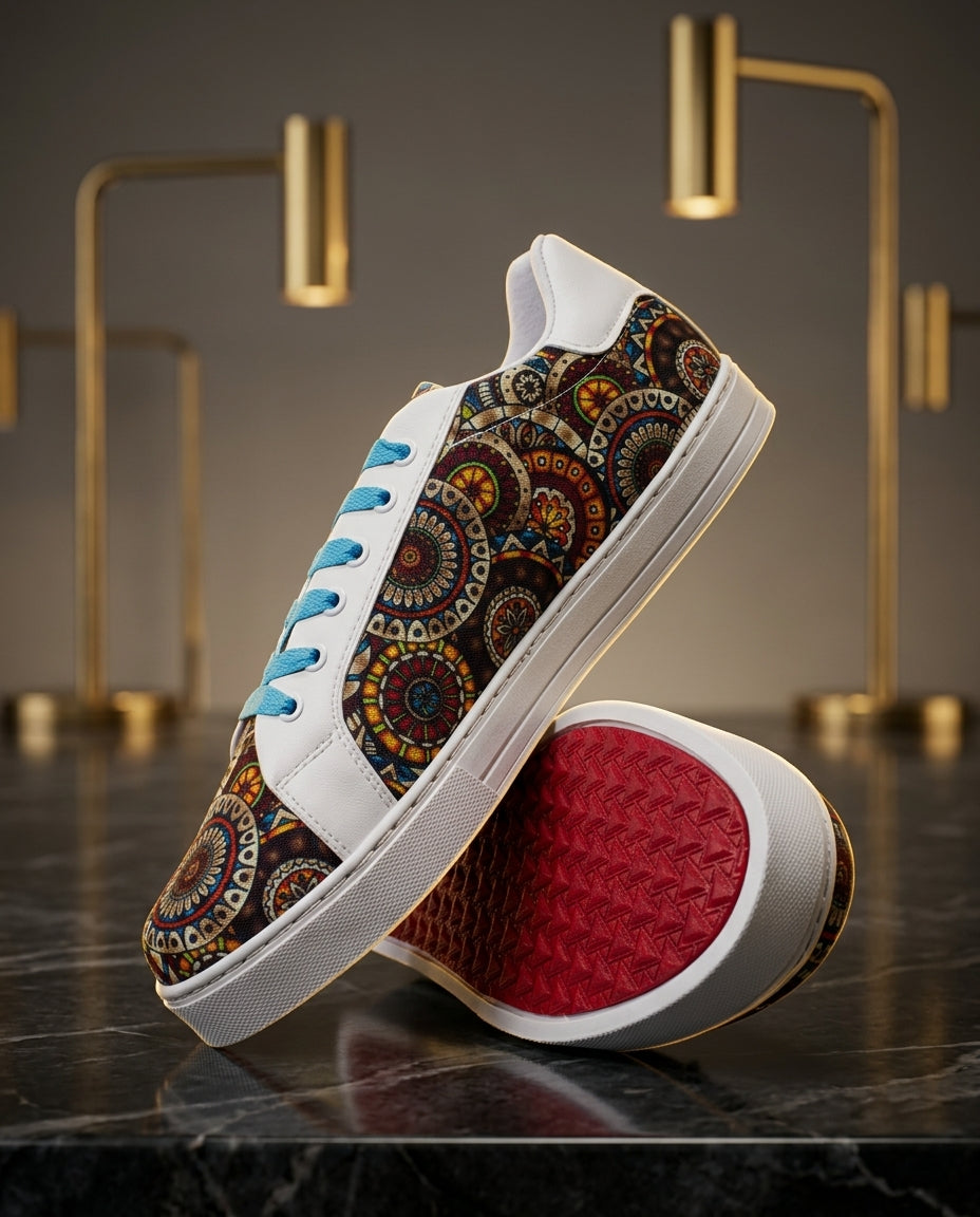 Tenis Unisex Sneakers Blancos Mandala Café