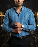 Camisa Hombre Microcuadro — Scarlet Micro | Moon & Rain