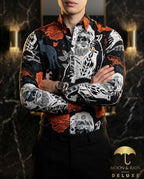 Men's Casual Slim Fit Black Australia Hipster Shirt