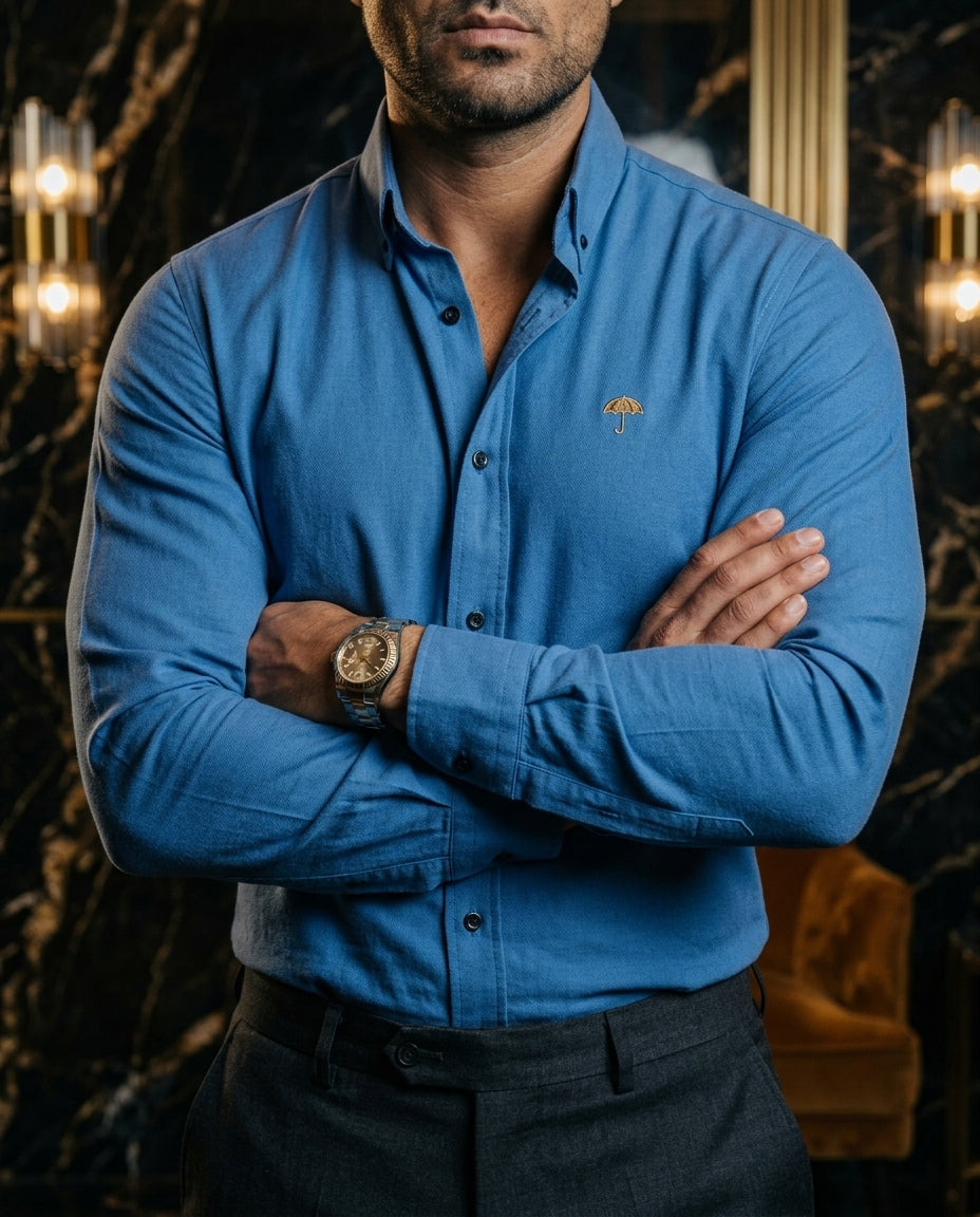 Camisa Hombre Azul — Maya Flux | Moon & Rain
