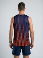 PLAYERA TANK HOMBRE SIN MANGAS NARANJA AZUL MIXED KINESTESIA