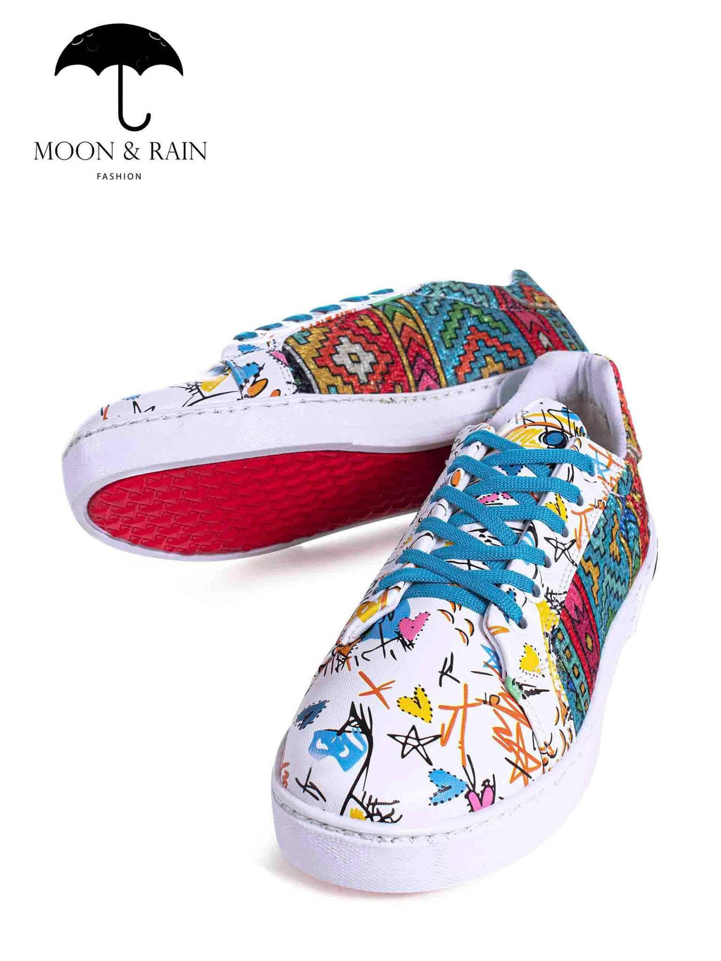 Tenis Unisex Sneakers Blancos Garabatos Det Artesanal