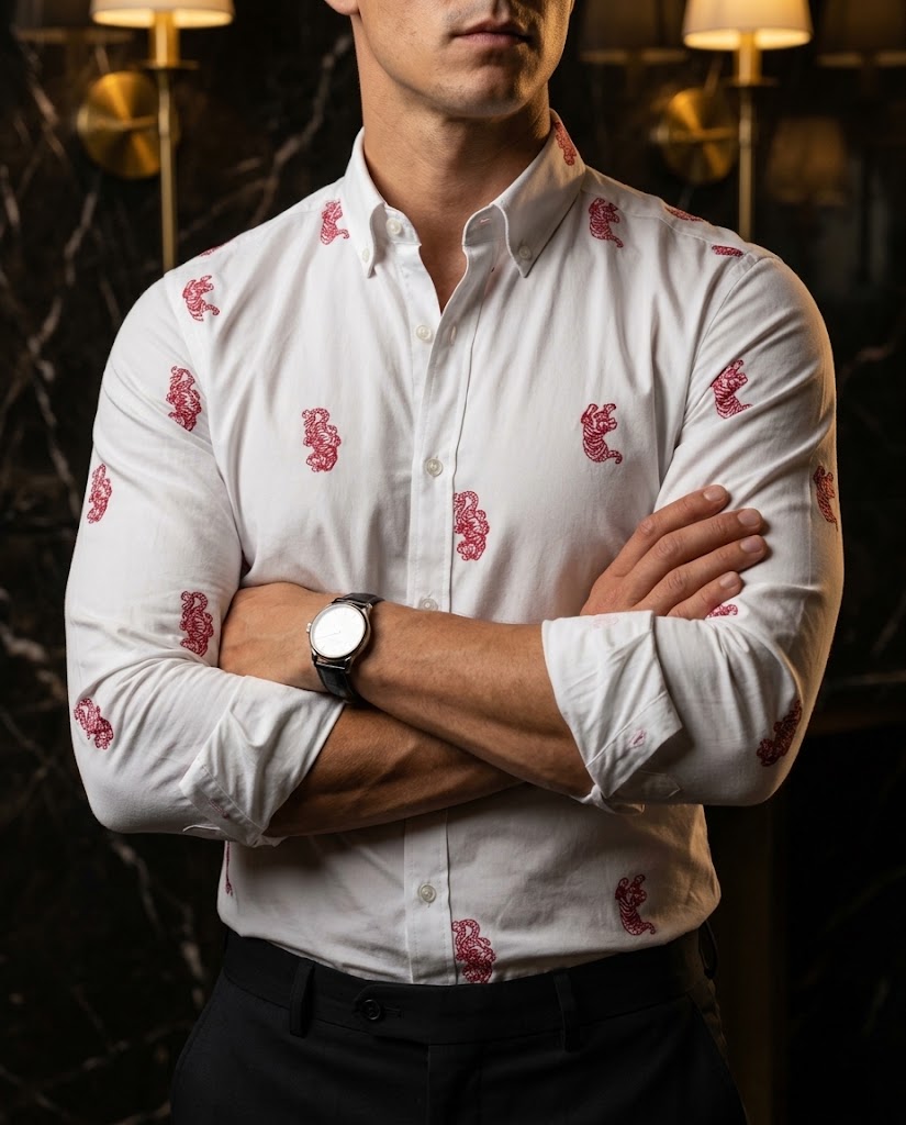Camisa Crimson Tiger White | Moon & Rain