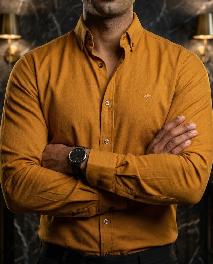 Camisa Hombre Amarillo — Solar Flux | Moon & Rain