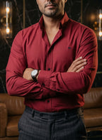 Camisa Hombre Rojo — Scarlet Flux | Moon & Rain