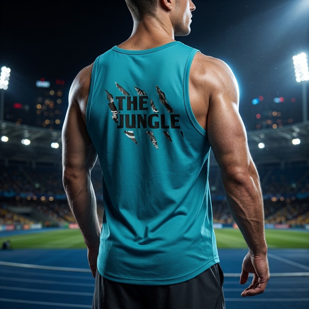 Playera Tank Hyper Dry-fit Deportiva Turquesa Sin Mangas