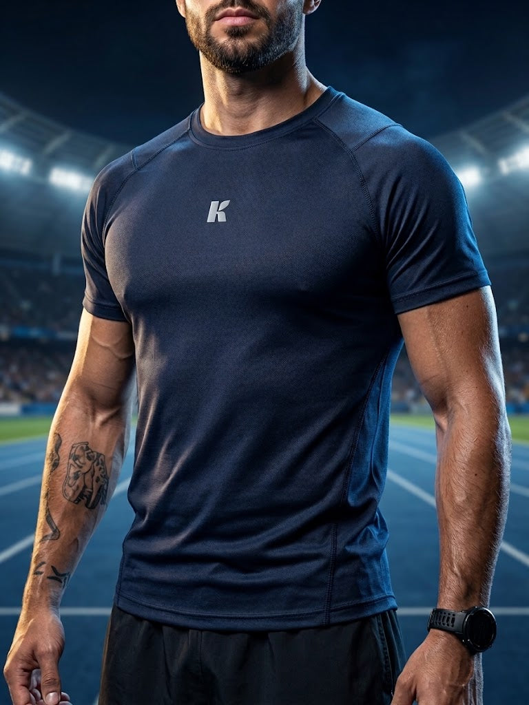 PLAYERA MANGA CORTA AZUL MARINO PARA HOMBRE KINESTESIA BASIC