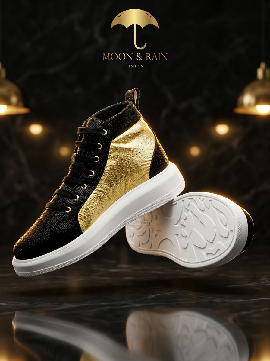 Men's Tennis Boot Boot Gold Textured Coconut Black