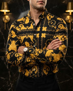 Camisa Hombre Estampado Negro — Baroque Insect | Moon & Rain
