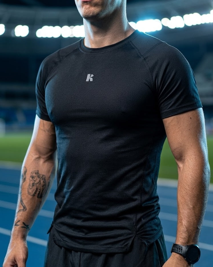 Playera Manga Corta Negra Para Hombre Basic Kinestesia