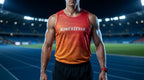 PLAYERA TANK HOMBRE SIN MANGAS ROJO NARANJA MIXED DEGRADADO