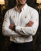 Camisa Hombre — Golden Icon Abstract | Moon & Rain