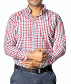 Camisa Casual Hombre, Cuadro Rojo Y Gris - 34 (S)-Tiendas Platino