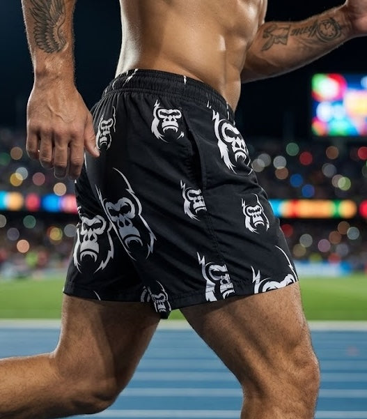 SHORT DEPORTIVO NEGRO JUNGLE CON LICRA PARA HOMBRE KINESTESIA