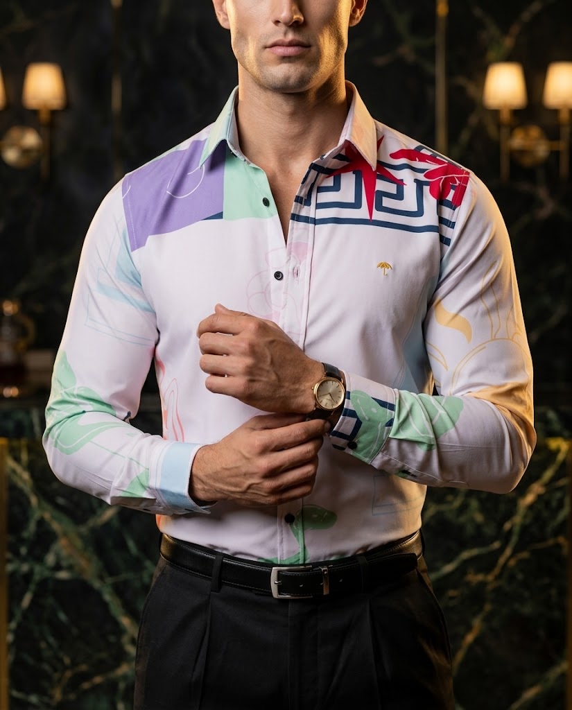 Camisa Hombre Estampado — Greco Prism | Moon & Rain