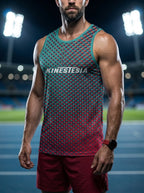 PLAYERA TANK HOMBRE SIN MANGAS PUNTOS VERDE ROJO MIXED