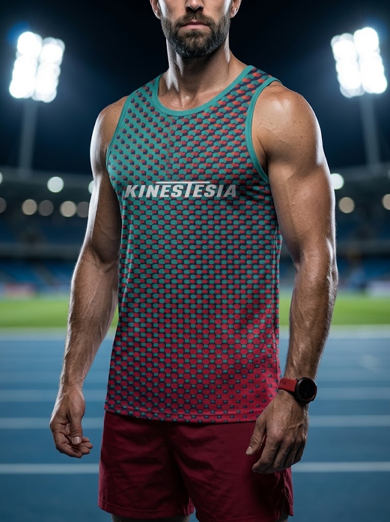 PLAYERA TANK HOMBRE SIN MANGAS PUNTOS VERDE ROJO MIXED