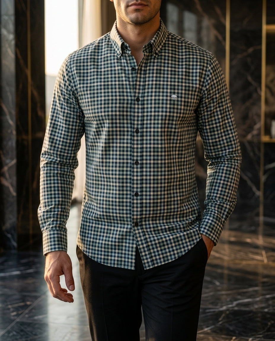 Camisa Hombre Casual Cuadros Azul Cielo, Marino, Verde