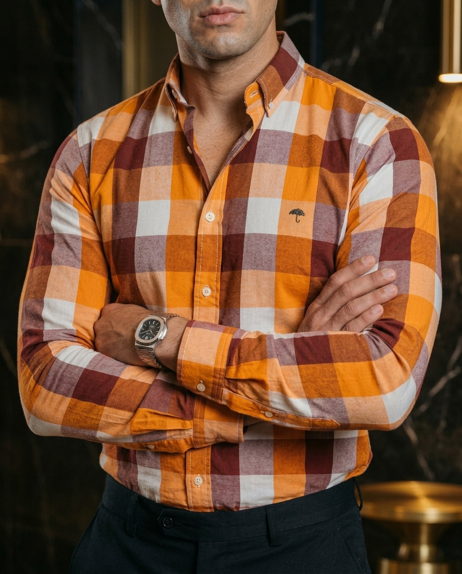 Camisa Hombre Cuadros — Harvest Check | Moon & Rain