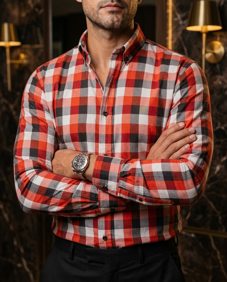 Camisa Hombre Cuadros — Ruby Urban Check | Moon & Rain