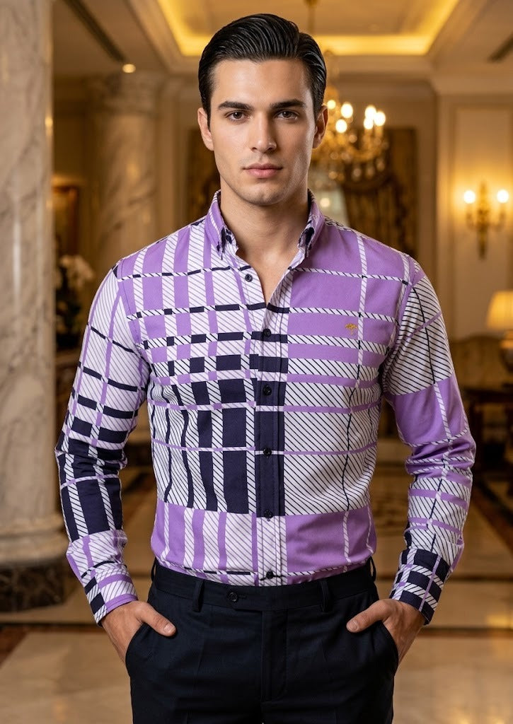 Camisa Hombre Cuadros Negro Blanco — Noir Check | Moon & Rain